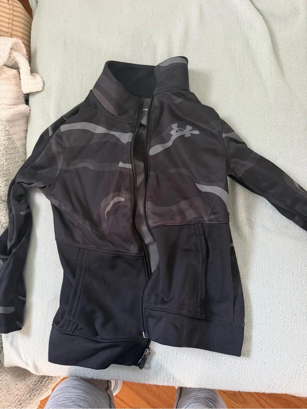 Under Armour Black & Gray Camo Full-Zip Jacket